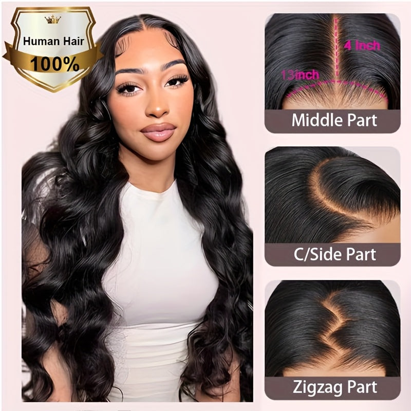 250% Density Glueless Wigs Human Hair Pre Plucked Pre Cut Loose Body Wave Ready To Wear 13x4 HD Lace Front Wig And Go Shoping Hd Lace Front Wigs Bleached Knots Human Hair Glueless Put On And Go Black Human Hair Wigs 3 Seconds